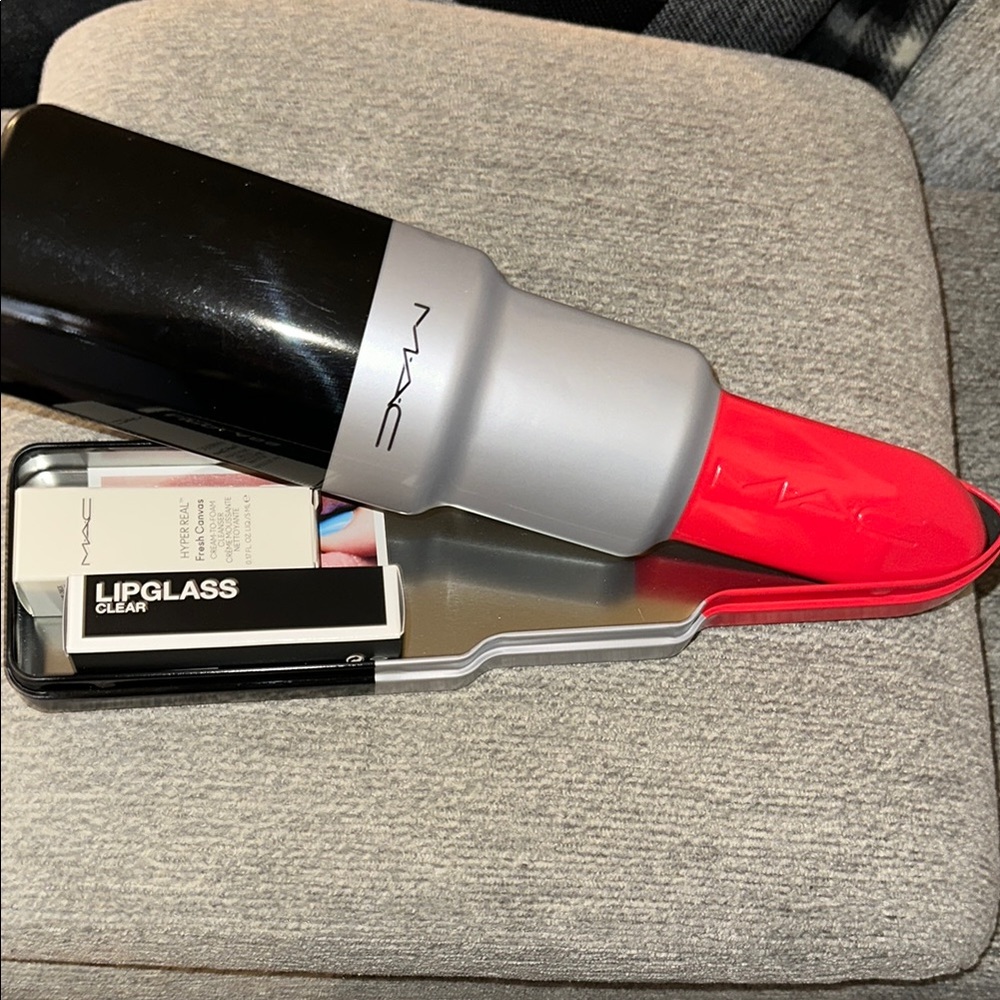 MAC Lipglass Clear with Red and Black Holder